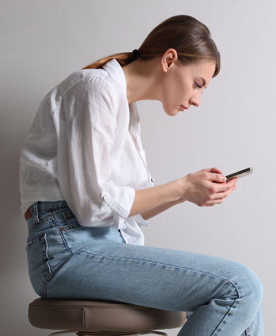 Poor posture from technology use