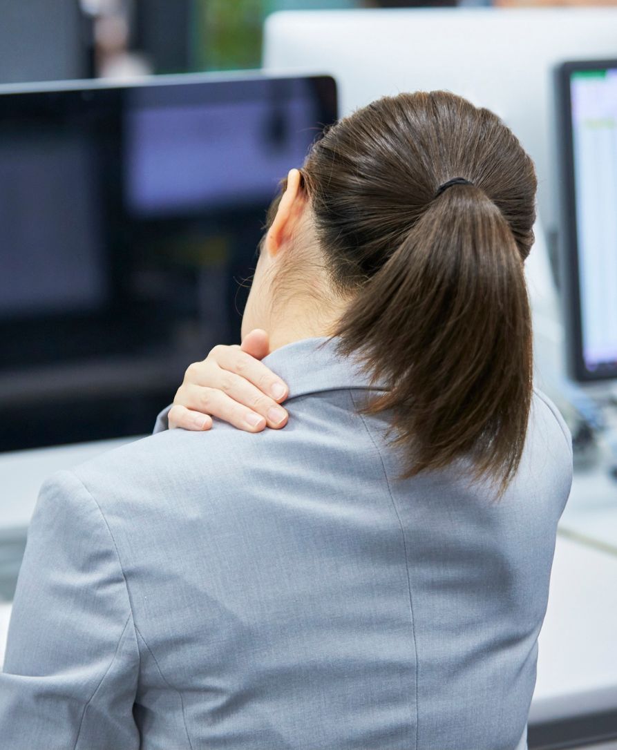 Woman with neck pain